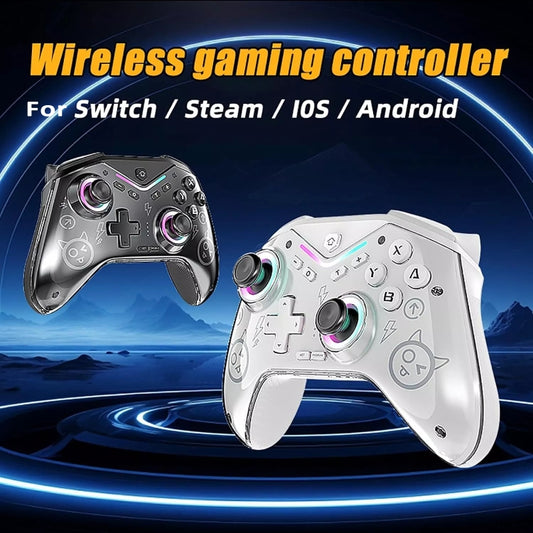 CM-619  Bluetooth Game Controller Programmable with RGB Lights for Switch / Steam Deck / PC / IOS / Android, 619 Black, 619 White