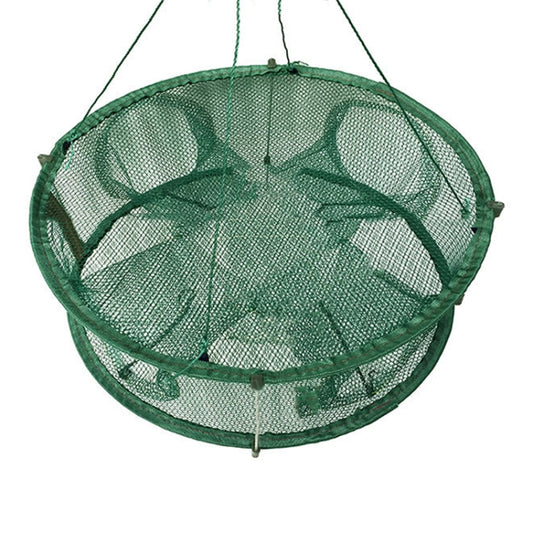 Automatic Folding Fish Net With Support Rod Fishing Cage Lobster Net Fishing Gear, 4 Holes Green, 5 Holes Green, 4 Holes White, 5 Holes White