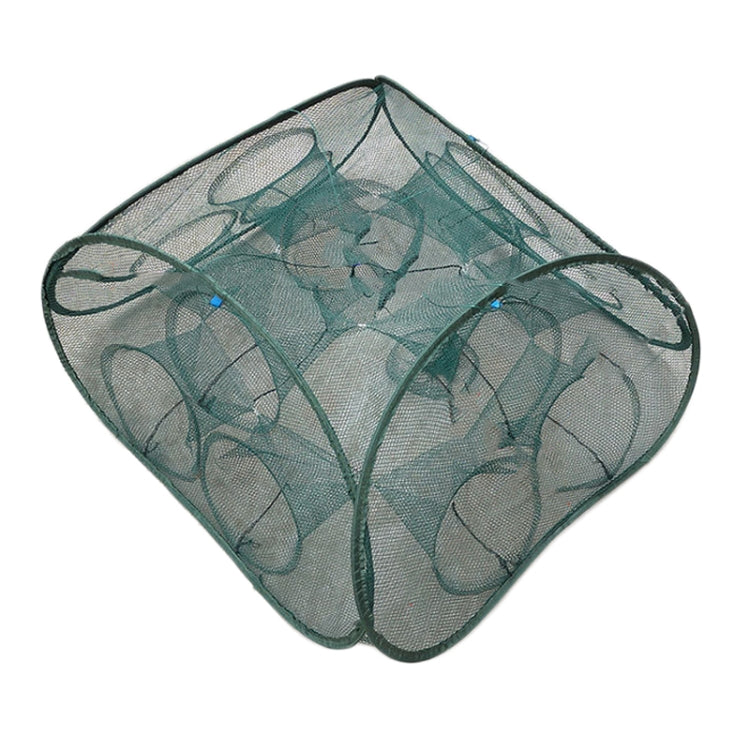 Automatischer faltbarer Angelkäfig, quadratisches Fischernetz, Garnelenfanggerät, 5 Löcher, 9 Löcher, 13 Löcher, 17 Löcher, 21 Löcher