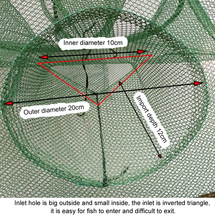 Automatischer faltbarer Angelkäfig, quadratisches Fischernetz, Garnelenfanggerät, 5 Löcher, 9 Löcher, 13 Löcher, 17 Löcher, 21 Löcher