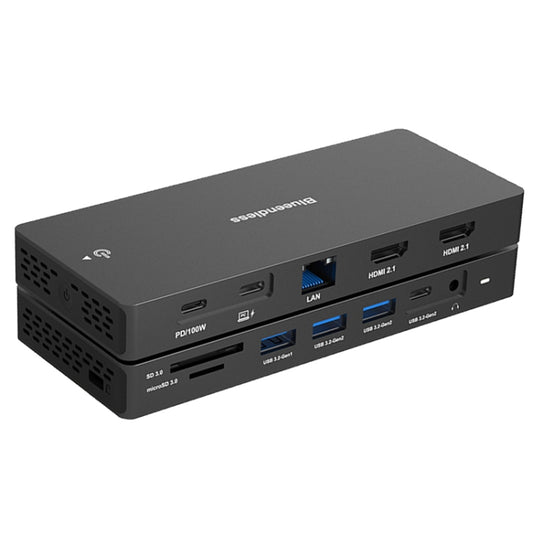 Blueendless 12-In-1 HD Multifunctional Docking Station 10Gbps Splitter With Switch, Dual 8K HDMI+DP, 8K+4K HDMI x 2