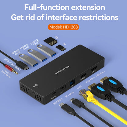 Blueendless 12-In-1 HD Multifunctional Docking Station 10Gbps Splitter With Switch