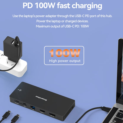 Blueendless 12-In-1 HD Multifunctional Docking Station 10Gbps Splitter With Switch