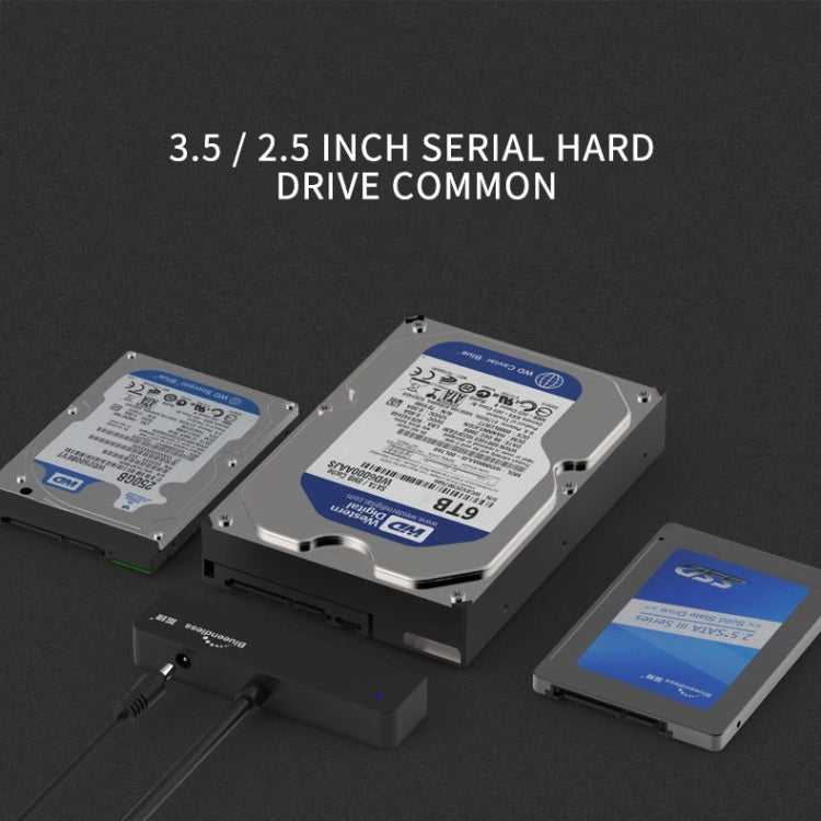 Blueendless US35 USB3.0 To SATA Adapter 2.5 / 3.5-Inch Hard Drive SSD Reader, USB3.0 12V2A, USB3.0 EU Plug, USB3.0 US Plug, USB3.0 UK Plug, USB3.0 AU Plug, Type-C 12V2A, Type-C EU Plug, Type-C US Plug, Type-C UK Plug, Type-C AU Plug