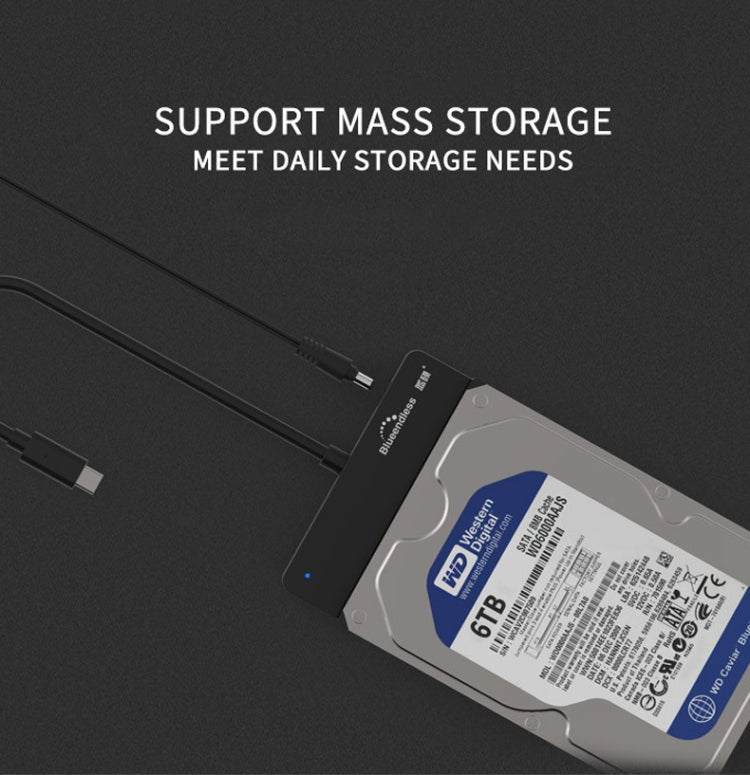 Blueendless US35 USB3.0 To SATA Adapter 2.5 / 3.5-Inch Hard Drive SSD Reader, USB3.0 12V2A, USB3.0 EU Plug, USB3.0 US Plug, USB3.0 UK Plug, USB3.0 AU Plug, Type-C 12V2A, Type-C EU Plug, Type-C US Plug, Type-C UK Plug, Type-C AU Plug