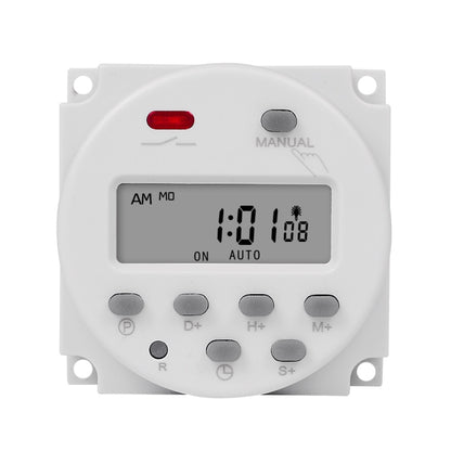 1 Second Interval Digital LCD Timer Switch 7 Days Weekly Programmable Time Relay, SINOTIMER CN101S-110V, SINOTIMER CN101S-2 220V, SINOTIMER CN101S-3 24V, SINOTIMER CN101S-4 12V, SINOTIMER CN101S-5V