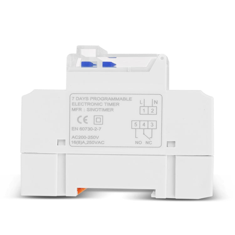 16A Din Rail Mount Digital Timer Switch Microcomputer Weekly Programmable Time Relay Control, SINOTIMER TM919A-110V, SINOTIMER TM919A-2 220V, SINOTIMER TM919A-3 24V, SINOTIMER TM919A-4 12V, T SINOTIMER TM919A-5V, SINOTIMER TM919AK 85-265V AC