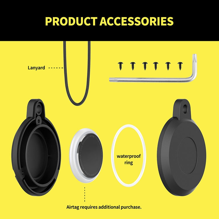 For Airtag Pet Plastic Waterproof Tracker Protective Case, Blue, Pink, Black