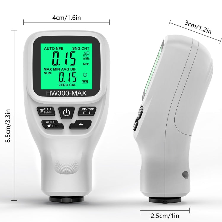 HW300-MAX Coating Thickness Gauge Anti-skid Paint Film Tester