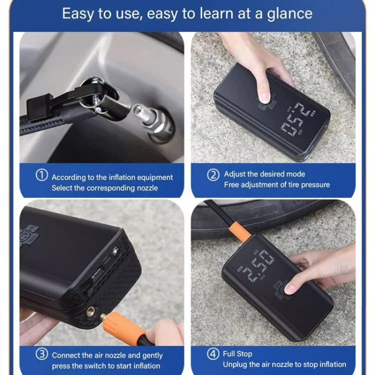Car Inflatable Pump Portable Mini Car Tire High Power High Pressure Inflatable Pump, Wired