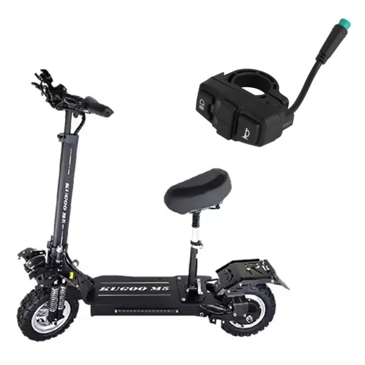 Pour trottinette électrique KUGOO M5 AIMITE Klaxon Phare Contrôle de direction Interrupteur à trois fonctions