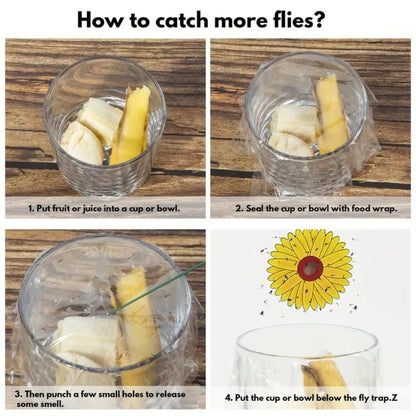 3pcs Fly Stickers Window Traps Insecticide Paper Sticky Insect Traps