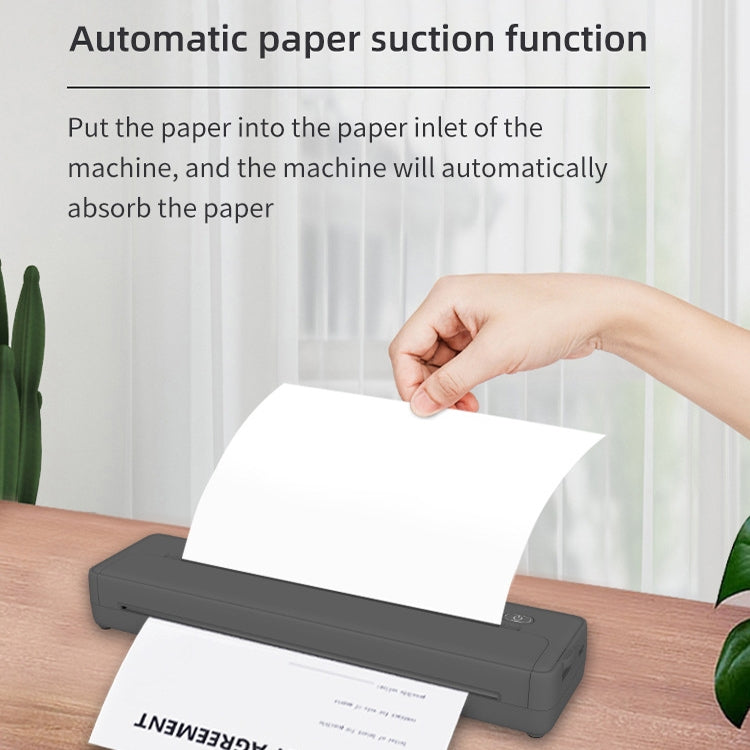 A4-XZ 203DPI A4 Home Portable Smart Wireless Inkless Thermal Printer, White, Black