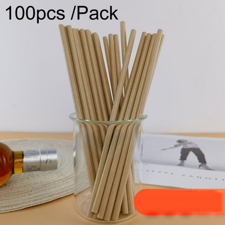100pcs /Pack 6x197mm Disposable Paper Straws Biodegradable Party Drinking Straws Dessert Table Decoration Prop