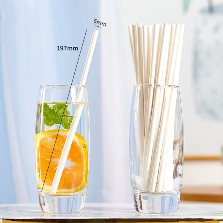 100pcs /Pack 6x197mm Disposable Paper Straws Biodegradable Party Drinking Straws Dessert Table Decoration Prop