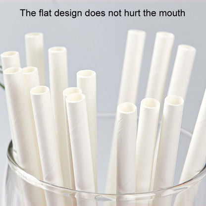 100pcs /Pack 6x197mm Disposable Paper Straws Biodegradable Party Drinking Straws Dessert Table Decoration Prop