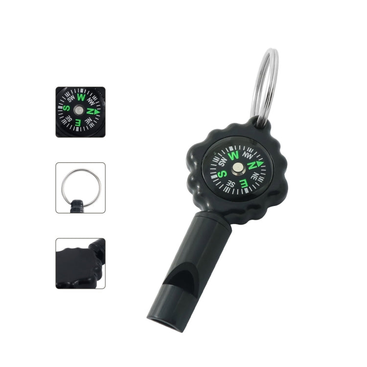 Sifflet Boussole 2 En 1 Survie Extérieure, Sifflet Boussole En Plastique Avec Boucle D'alpinisme, WH-2