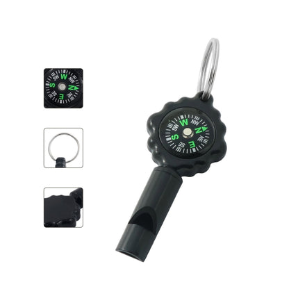 Sifflet Boussole 2 En 1 Survie Extérieure, Sifflet Boussole En Plastique Avec Boucle D'alpinisme, WH-2