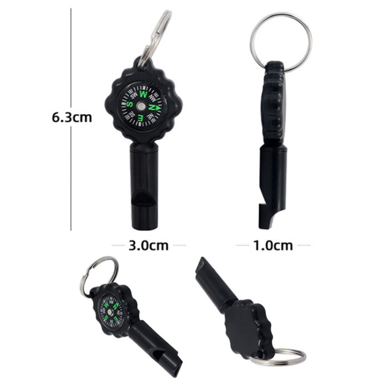 Sifflet Boussole 2 En 1 Survie Extérieure, Sifflet Boussole En Plastique Avec Boucle D'alpinisme, WH-2