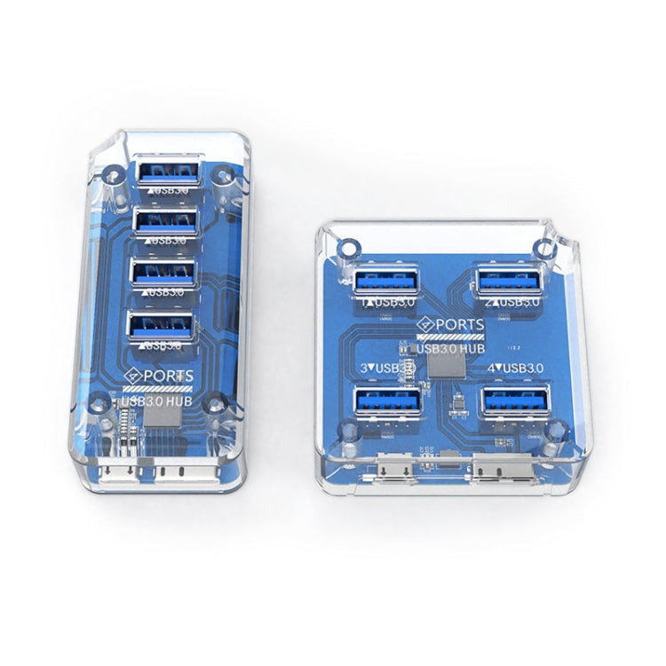 4 x USB 3.0 HUB 5Gbps Transparent Docking Station USB Adapter Splitter, Square, Rectangle