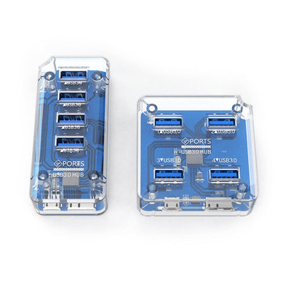 4 x USB 3.0 HUB 5Gbps Transparent Docking Station USB Adapter Splitter, Square, Rectangle