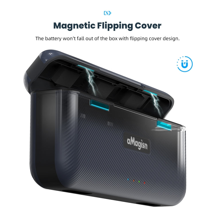 AMagisn Portable Fast Charge Hub For GoPro HERO12 Black / HERO11 Black / HERO10 Black / HERO9 Black, For GoPro HERO12 /11/10/9 AP03