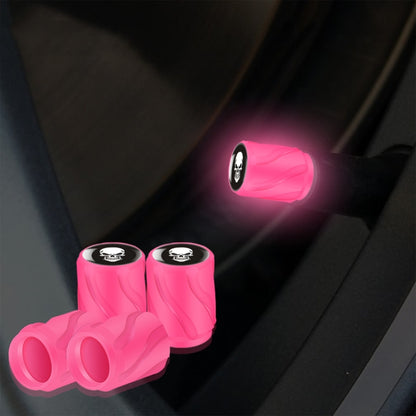 4pcs /Set Luminous Car Motorcycle Tire Modified Valve Cap, Orange Red White Skull, Orange Red Black Flag, Orange Red Red Skull, Orange Red Sports Car, Pink White Skull, Pink Black Flag, Pink Red Skull, Pink Sports Car, Yellow White Skull               ...