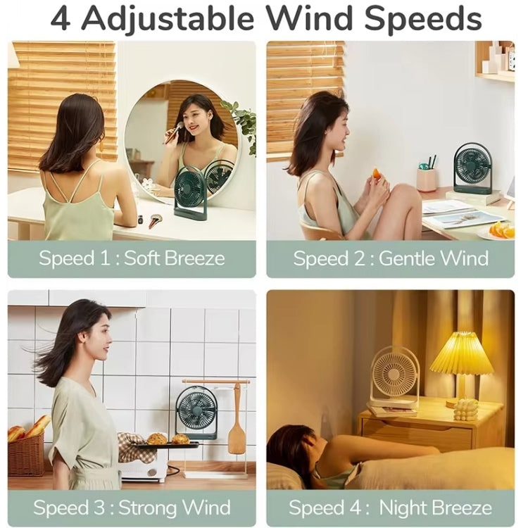 JisuLife FA19 Ventilateur de bureau sans fil rechargeable 4000mAh Mini Ventilateur Portable Silencieux