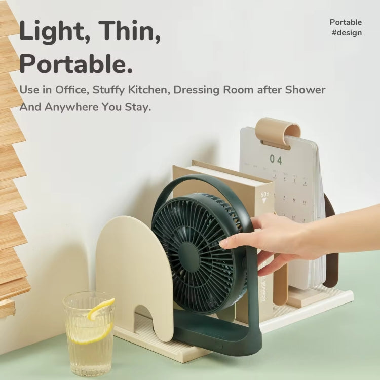 JisuLife FA19 Ventilateur de bureau sans fil rechargeable 4000mAh Mini Ventilateur Portable Silencieux
