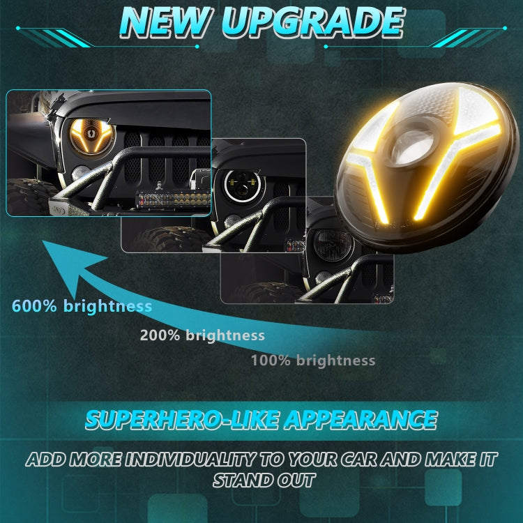 7 inch Beetle Style High-power Car Headlights For Wrangler, R14
