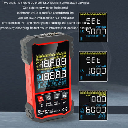 Battery Internal Resistance Tester Lead-Acid Alkaline Lithium Battery Tester, IR500, IR502