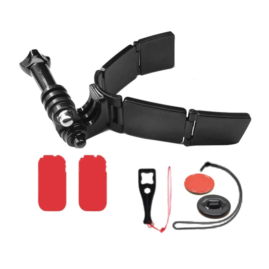 Support de menton de casque articulé intégré pour caméra sport moto TUYU, avec 2 autocollants, avec 4 autocollants