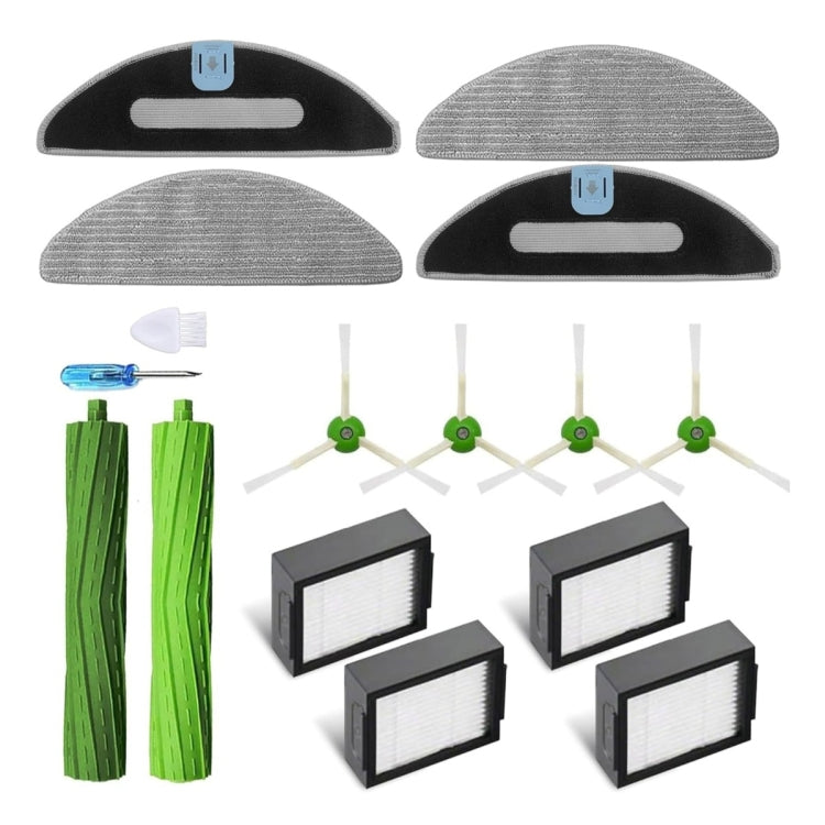 For iRobot Roomba Combo i5 / i5+ / j5 / j5+ Robot Vacuum And Mop Replacement Parts, Kit, Main Brush, Filter, 2pcs Edge Brush, Dust Bag, Mop Pad