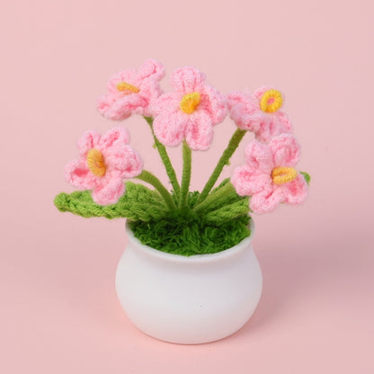 Crochet Wool Plants Faux Flowers Study Room Desktop Ornament Graduation Gift, Sunflower, 2-head Sunflower, White Forget-me-not, Pink Forget-me-not, Blue Forget-me-not, White Lily Of The Valley, Pink Lily Of The Valley, Blue Lily Of The Valley