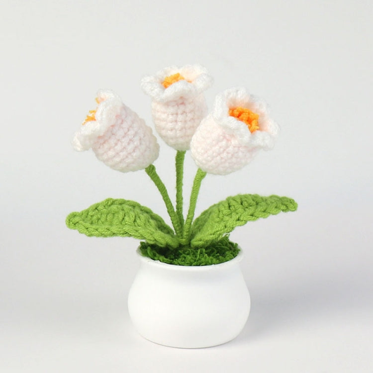 Crochet Wool Plants Faux Flowers Study Room Desktop Ornament Graduation Gift, Sunflower, 2-head Sunflower, White Forget-me-not, Pink Forget-me-not, Blue Forget-me-not, White Lily Of The Valley, Pink Lily Of The Valley, Blue Lily Of The Valley