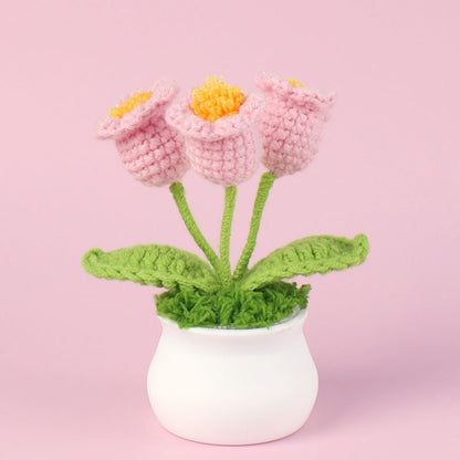 Crochet Wool Plants Faux Flowers Study Room Desktop Ornament Graduation Gift, Sunflower, 2-head Sunflower, White Forget-me-not, Pink Forget-me-not, Blue Forget-me-not, White Lily Of The Valley, Pink Lily Of The Valley, Blue Lily Of The Valley