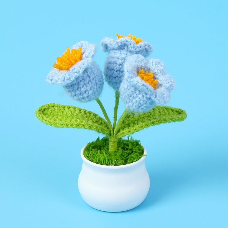 Crochet Wool Plants Faux Flowers Study Room Desktop Ornament Graduation Gift, Sunflower, 2-head Sunflower, White Forget-me-not, Pink Forget-me-not, Blue Forget-me-not, White Lily Of The Valley, Pink Lily Of The Valley, Blue Lily Of The Valley