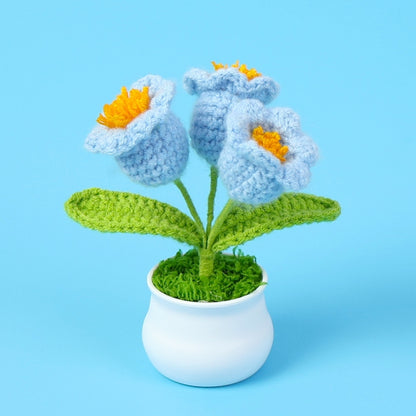 Crochet Wool Plants Faux Flowers Study Room Desktop Ornament Graduation Gift, Sunflower, 2-head Sunflower, White Forget-me-not, Pink Forget-me-not, Blue Forget-me-not, White Lily Of The Valley, Pink Lily Of The Valley, Blue Lily Of The Valley