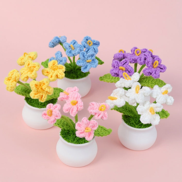 Crochet Wool Plants Faux Flowers Study Room Desktop Ornament Graduation Gift, Sunflower, 2-head Sunflower, White Forget-me-not, Pink Forget-me-not, Blue Forget-me-not, White Lily Of The Valley, Pink Lily Of The Valley, Blue Lily Of The Valley