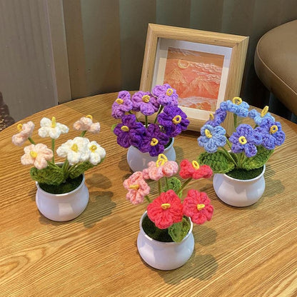 Crochet Wool Plants Faux Flowers Study Room Desktop Ornament Graduation Gift, Sunflower, 2-head Sunflower, White Forget-me-not, Pink Forget-me-not, Blue Forget-me-not, White Lily Of The Valley, Pink Lily Of The Valley, Blue Lily Of The Valley