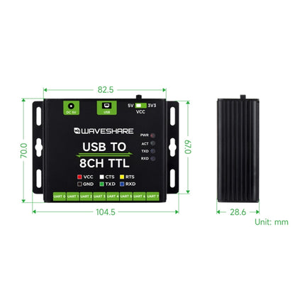 Module de conversion série USB vers TTL UART industriel Waveshare 27076, 27076