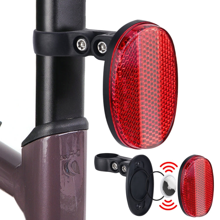 For AirTag Tracker Bicycle Anti-theft Taillight Road Bike Seat Tube Reflective Hidden Mount, Tail Light Oval