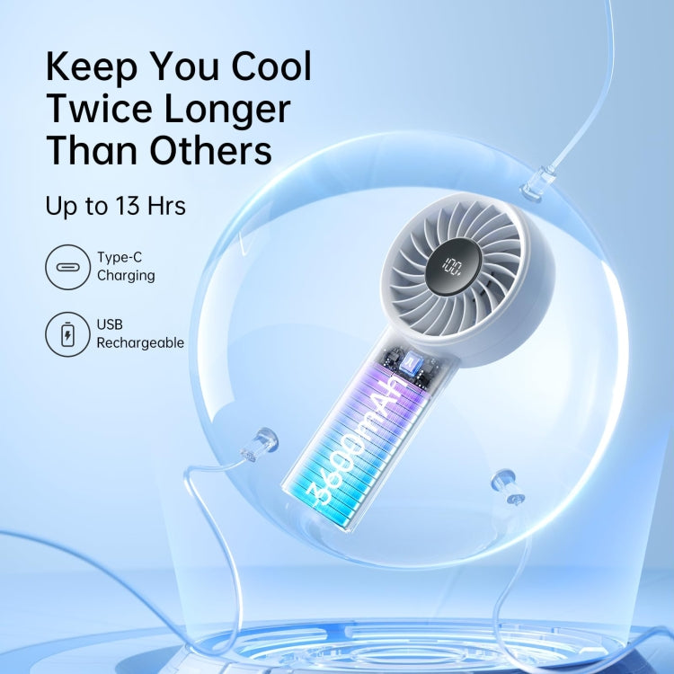 Mini ventilateur portable rechargeable JisuLife Life4, gris 3600 mAh, noir 3600 mAh, rose 3600 mAh, gris 5000 mAh, noir 5000 mAh, rose 5000 mAh