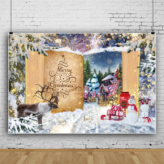 Rideau de fond de photographie de scène de neige de couronne de Noël 120x80cm, 11421618, 11421670, 11421909, 11422035, 11422036, 11422037, 12805213, 12805214, 12805218