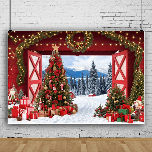 120x80cm Christmas Wreath Snow Scene Photography Background Curtain, 11421618, 11422035, 11422037