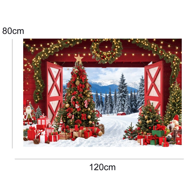 120x80cm Christmas Wreath Snow Scene Photography Background Curtain, 11421618, 11422035, 11422037