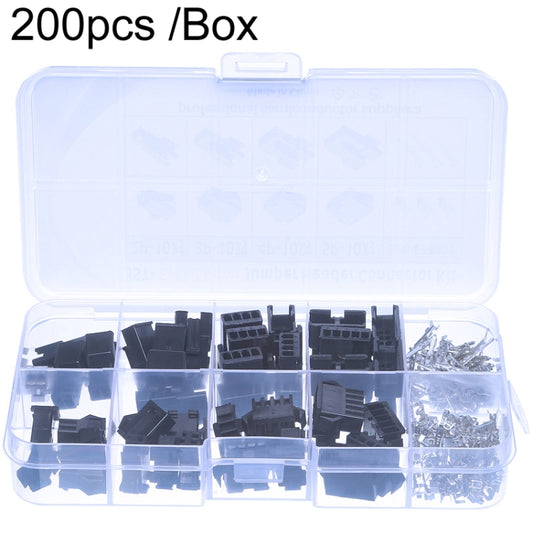 200 pièces/boîte Connecteurs adaptateurs JST-SM à pas de 2.54 mm, 2/3/4/5 broches mâles/femelles
