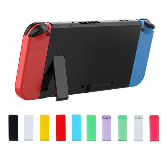 For Nintendo Switch Console 2pcs Replacement Kickstand Back Shell Holder, Transparent White, Black, White, Red, Blue