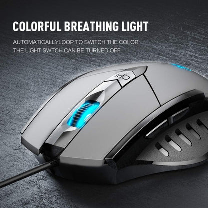 Inphic PW1H Wired Silent Illuminated Computer Gaming 6-Button Mouse, PW1H
