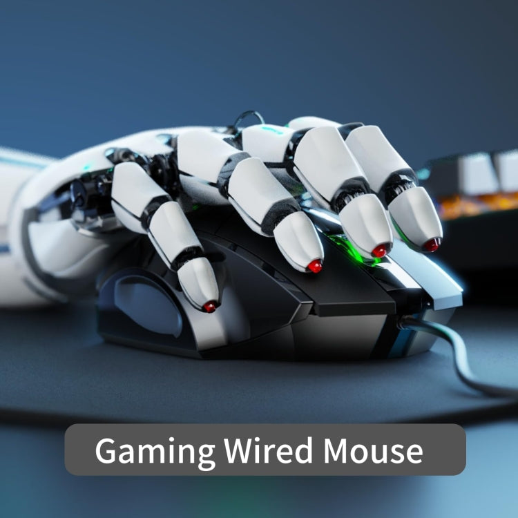 Inphic PW1H Wired Silent Illuminated Computer Gaming 6-Button Mouse, PW1H